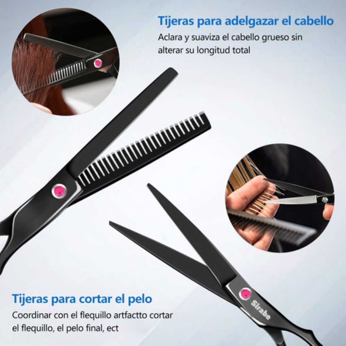 "Juego De Tijeras Para Cortar Cabello Profesional Barbero 10 negro ".