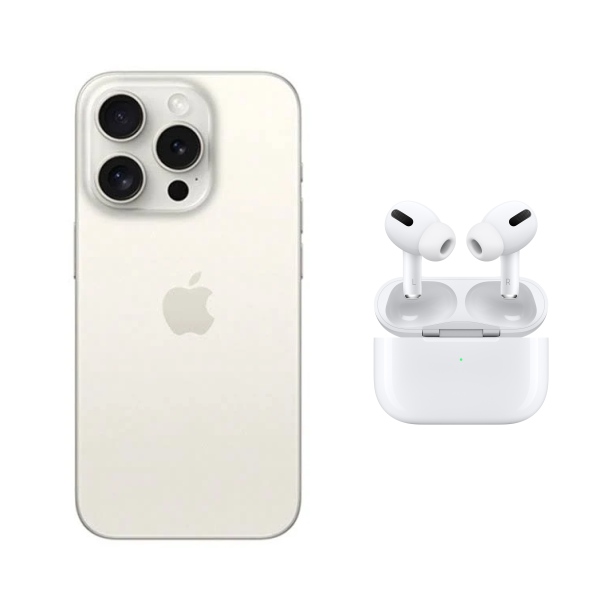 Nuevo Apple iPhone 15 Pro Max Reacondicionado E SIM COLOR BLANCO 256GB Y 8GB RAM, de regalo incluye Audífonos  Airpods 4 con calidad premium.