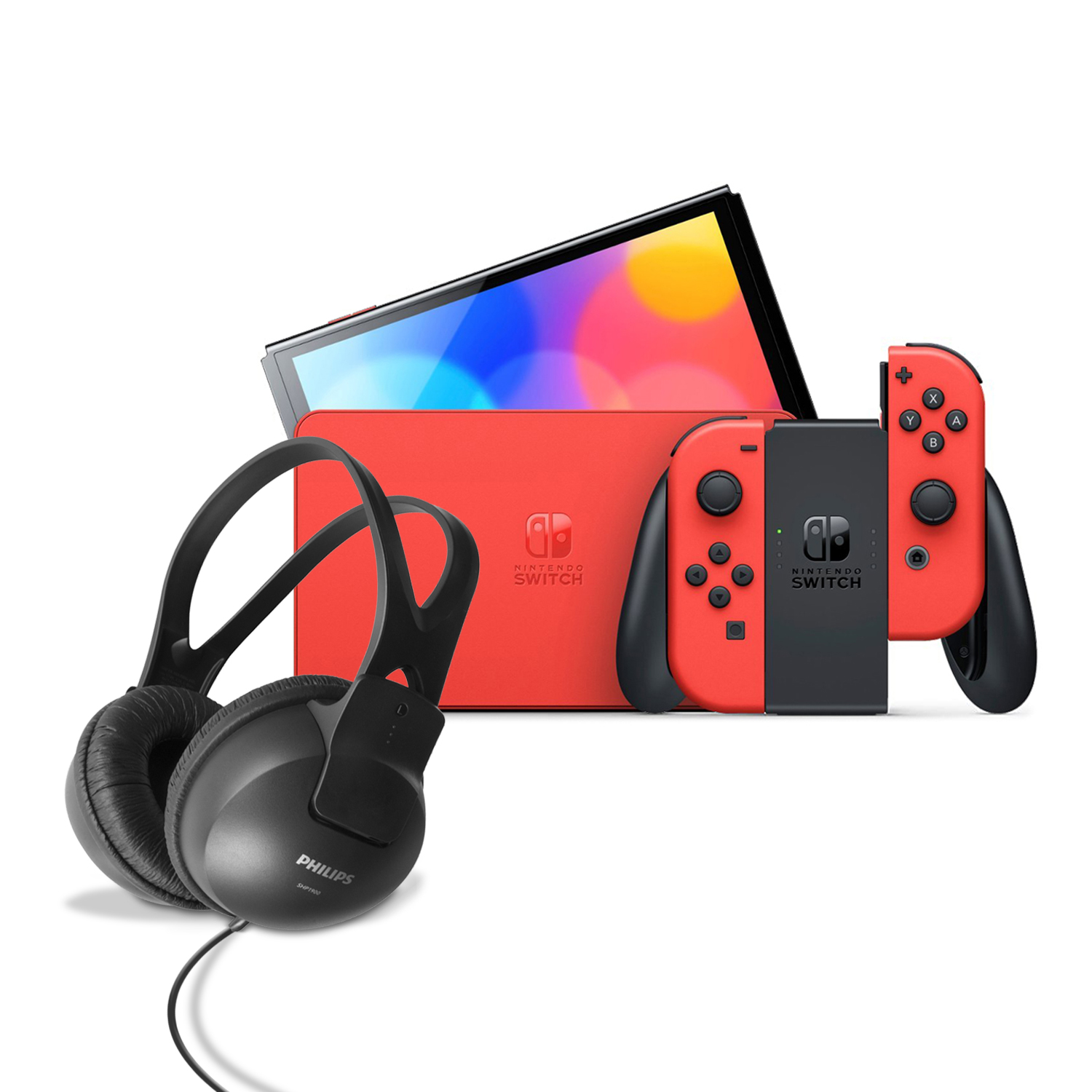 Nintendo Switch Oled Mario 64Gb Más Audiófonos Philips