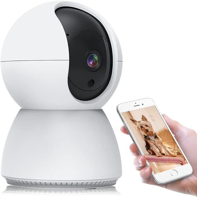 EASYTAO TV-628 Cámara de Seguridad Interior, 2K 3MP Cámara Alexa WiFi, iCSee O Tris Home App, Audio Bidireccional, Control Remoto, Detección de Movimiento, Visión Nocturna,Compatible con Alexa.