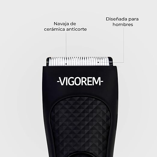 A VIGOREM Light Rasuradora para hombre corporal y zonas íntimas,Impermeable grado IPX-6,cuchillas de cerámica anticorte diseño compacto ideal para viajar y llevar a todos lados.