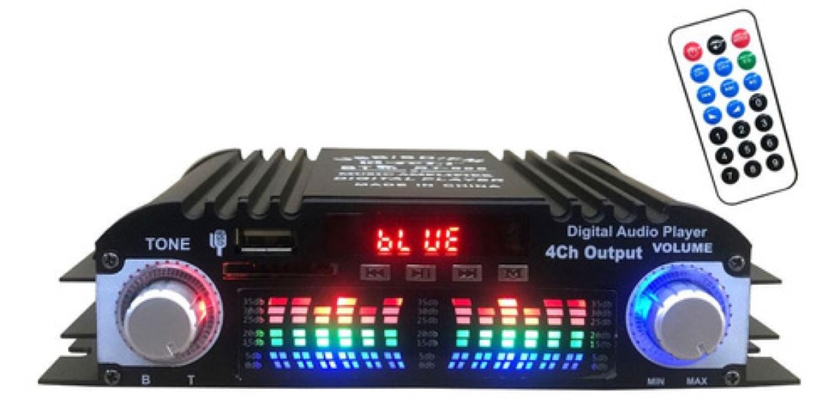 "Mini Amplificador 12v Coche De Audio Bt5.0 De 4 Canales "