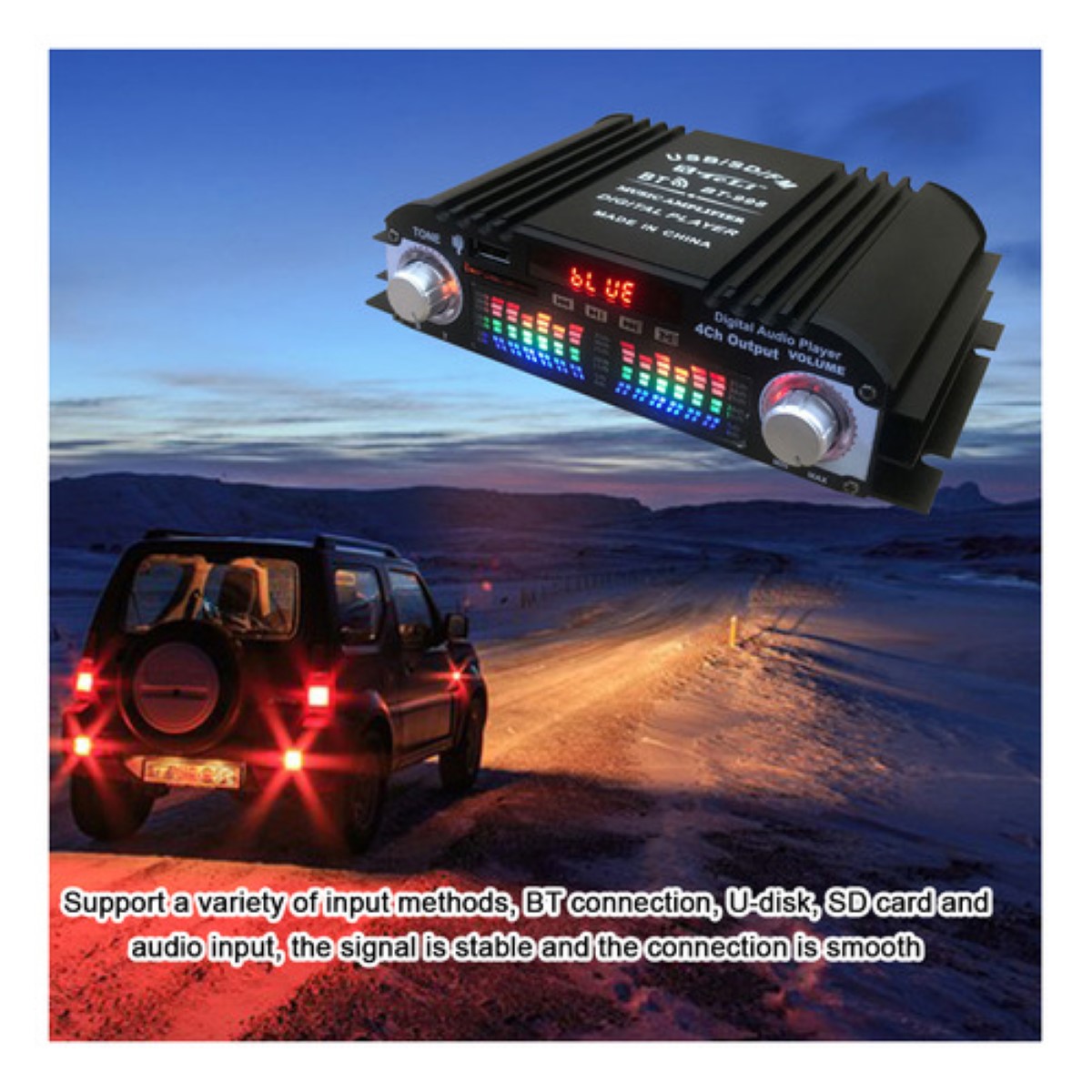 "Mini Amplificador 12v Coche De Audio Bt5.0 De 4 Canales "