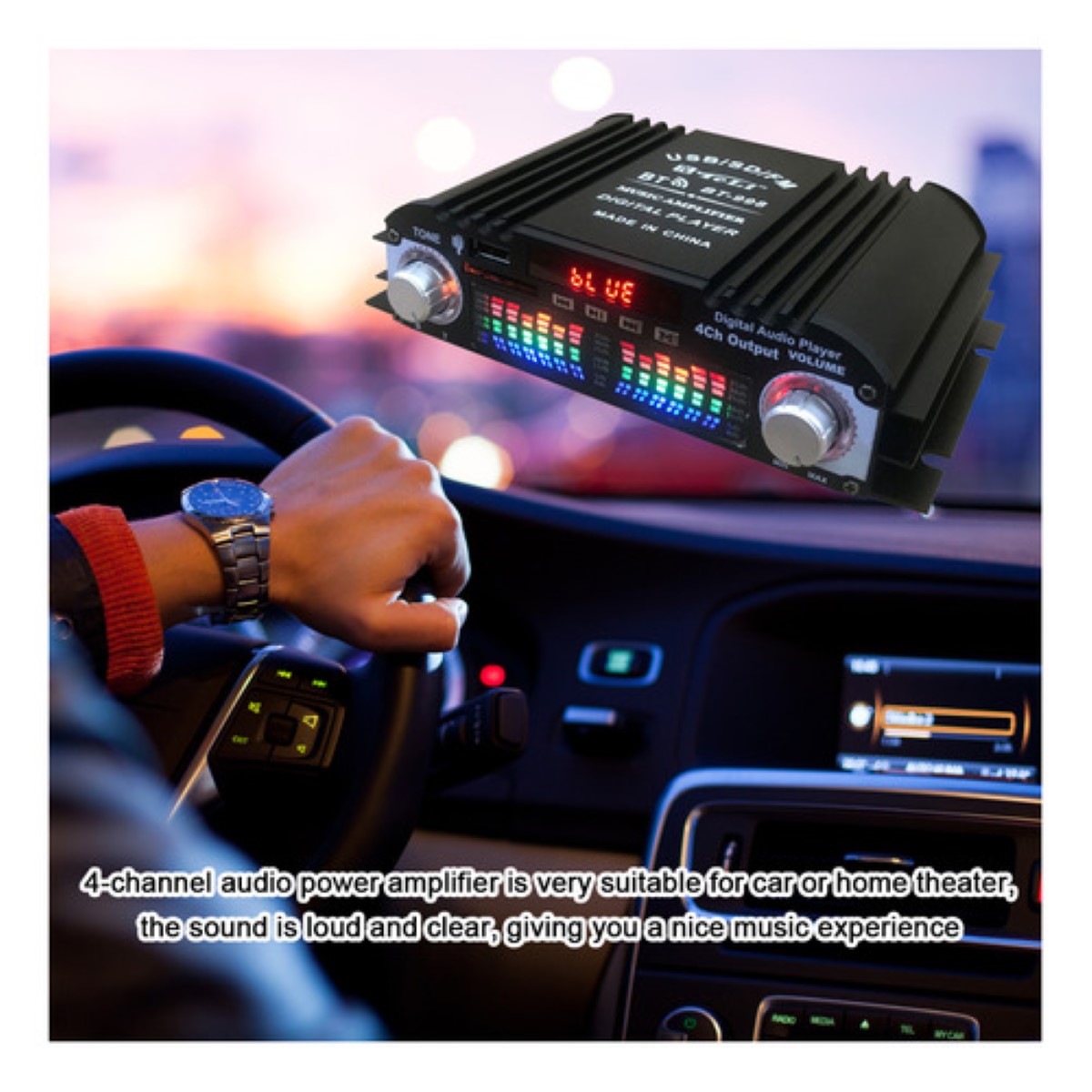 "Mini Amplificador 12v Coche De Audio Bt5.0 De 4 Canales "