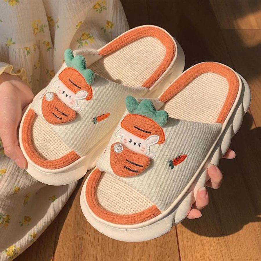 Sandalias pantuflas de descanso para Dama diseño Zanahoria