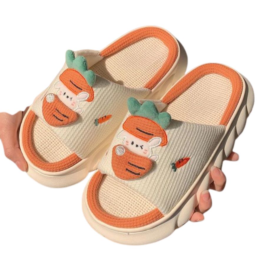 Sandalias pantuflas de descanso para Dama diseño Zanahoria