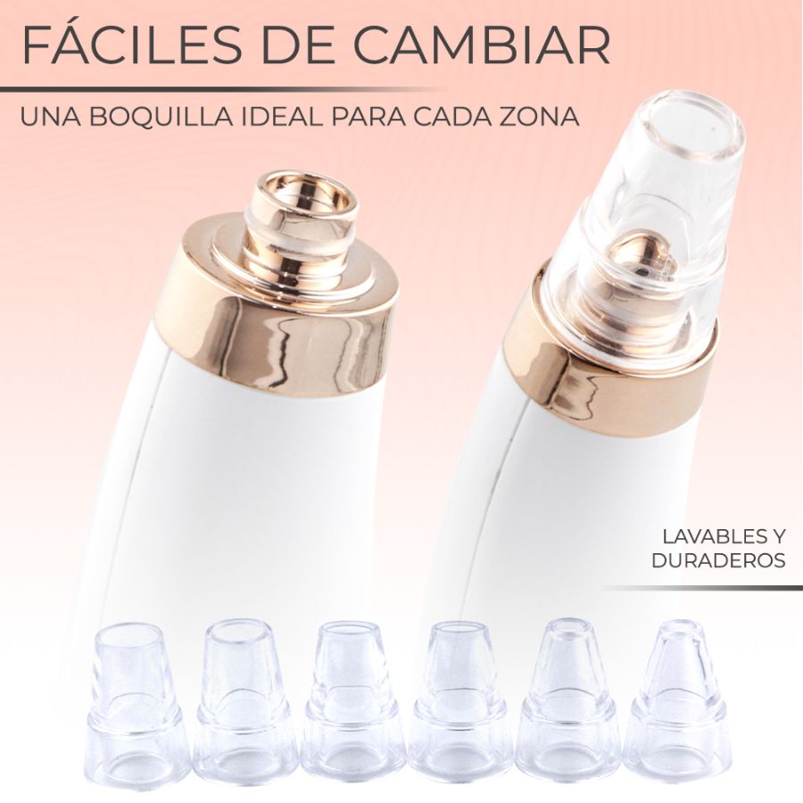 Limpiador De Poros y Extractor De Espinillas Por Succión 6 Cabezales.