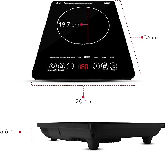 RCA Parrilla de Inducción de Cristal Templado (1 Quemador) RC-12A3.