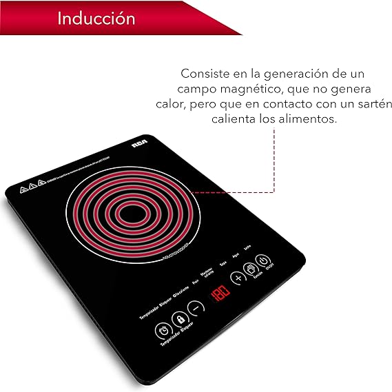RCA Parrilla de Inducción de Cristal Templado (1 Quemador) RC-12A3.