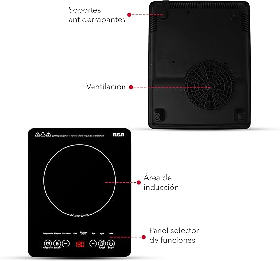 RCA Parrilla de Inducción de Cristal Templado (1 Quemador) RC-12A3.