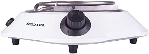 TAURUS ALPHA | Parrilla Eléctrica 1 Quemador | Termostato de Seguridad Evita Sobre Calentamiento | Control de Temp | Resistencia Aplanada para Mayor Estabilidad | Indicador Luminoso | 700 W.