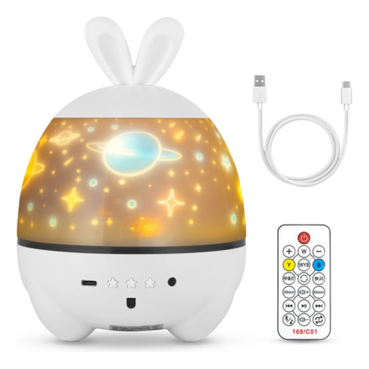Lámpara De Proyector Star, Luces Nocturnas Recargables blanca 