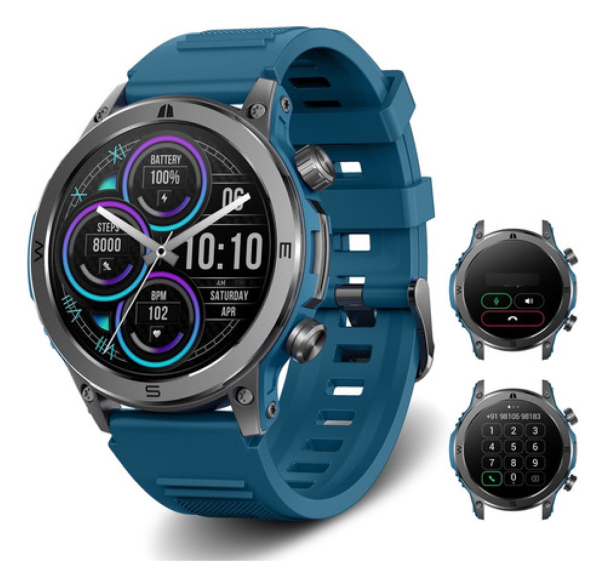 "Reloj Inteligente Hm37 Smartwatch Deportivos Con Llamadas Azul "
