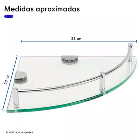 Ducha Organizador Repisas Esquineras De Vidrio Estante 4 pizas T.