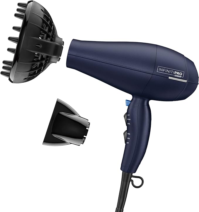 A SECADOR PARA CABELLO -INFINITIPRO BY CONAIR 1875 Watt Texture Styling Hair Dryer, Enhance Your Natural Curls and Waves.