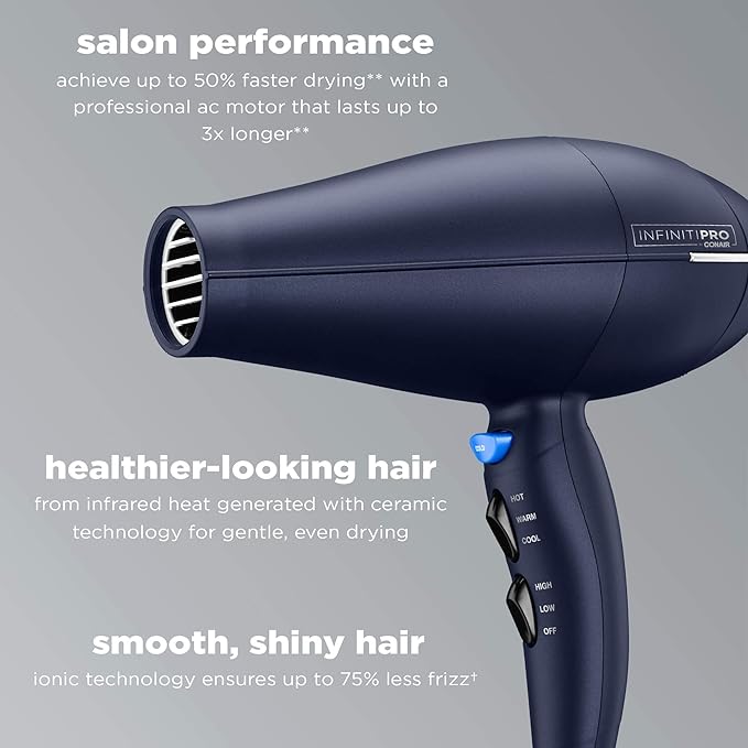 A SECADOR PARA CABELLO -INFINITIPRO BY CONAIR 1875 Watt Texture Styling Hair Dryer, Enhance Your Natural Curls and Waves.