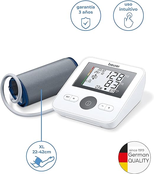 A Beurer BM 27, Medidor Digital de presión arterial y de pulso para brazo y muñeca.