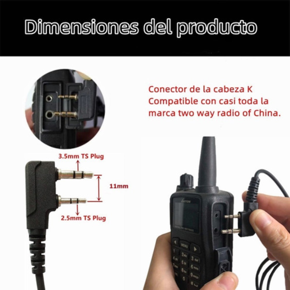 "Audifonos Manos Libres Para Radio Kenwood Y Baofeng,2 Pzs "