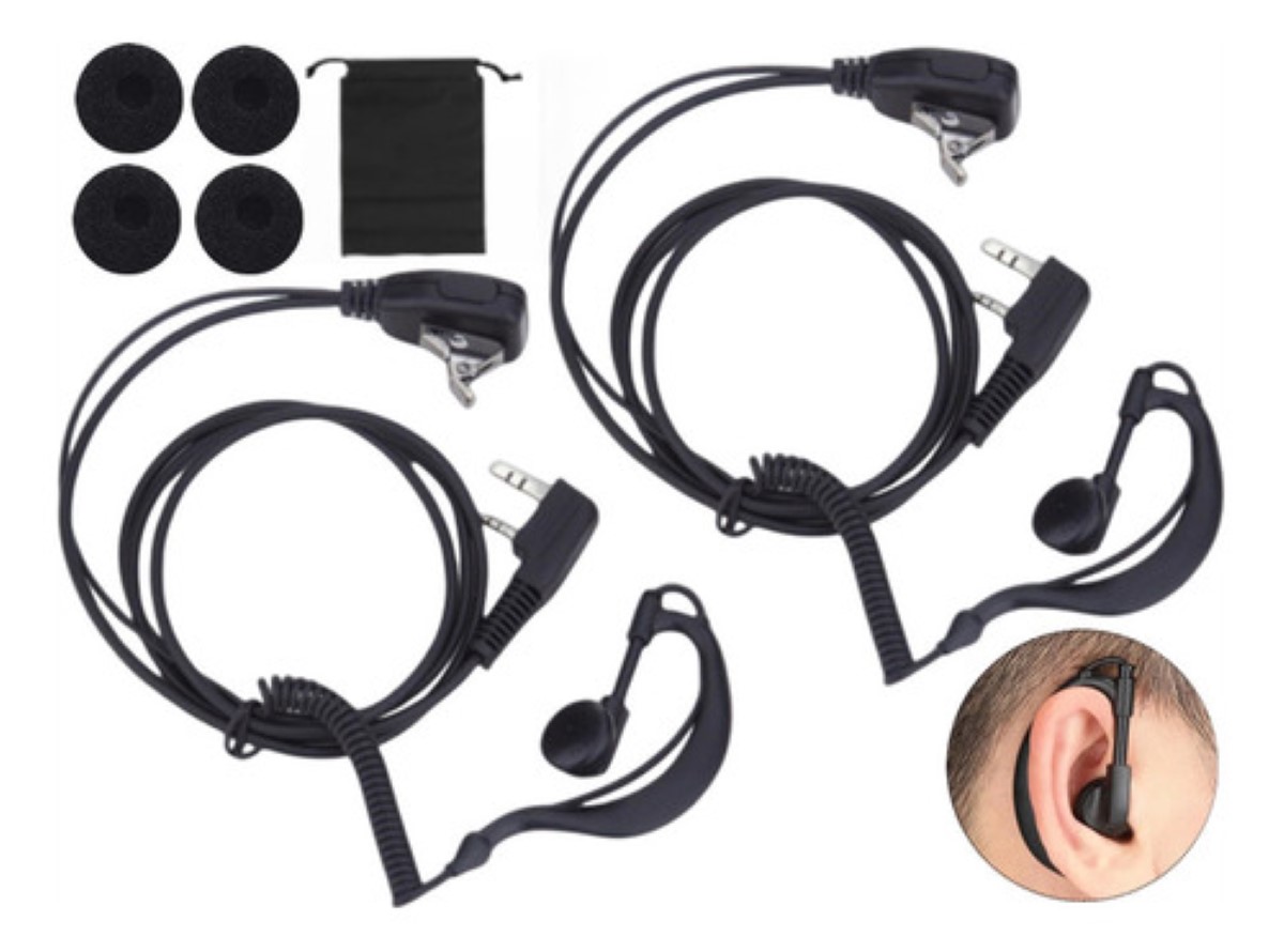 "Audifonos Manos Libres Para Radio Kenwood Y Baofeng,2 Pzs "