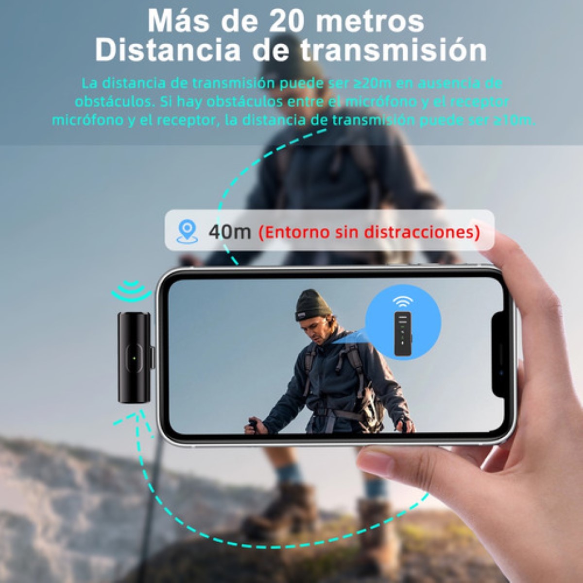 "Micrófono Inalámbrico Lavalier Axnen S18 Para iPhone/android Negro/Blanco "