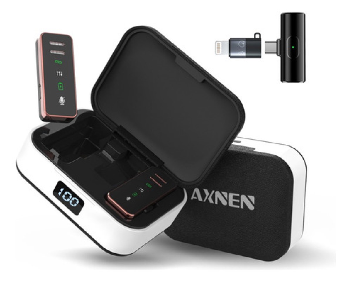"Micrófono Inalámbrico Lavalier Axnen S18 Para iPhone/android Negro/Blanco "