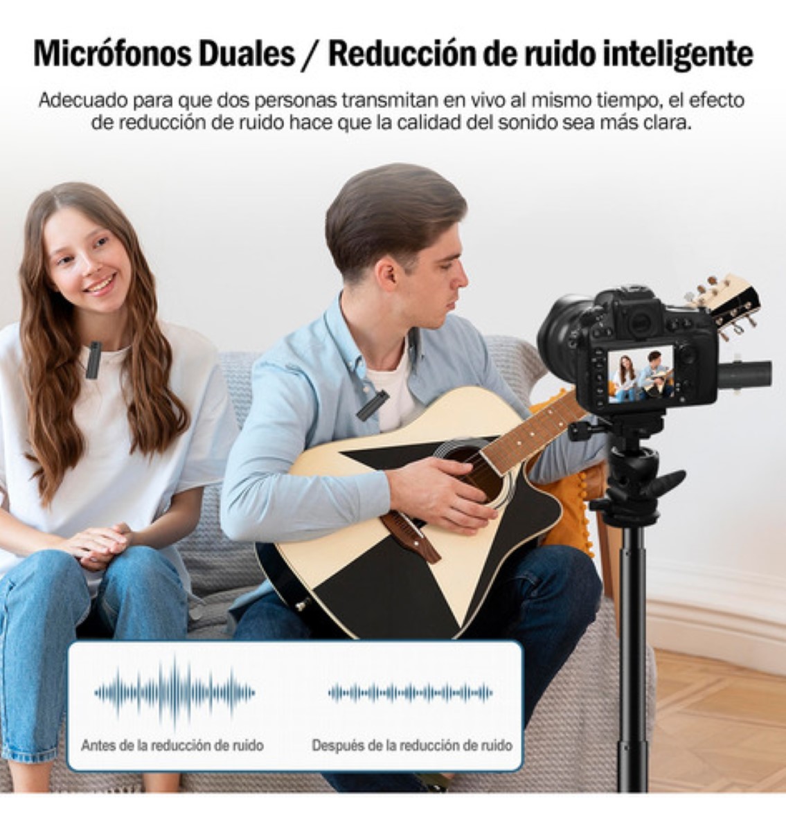 "Micrófono Lavalier Inalámbrico De 2 Piezas Para iPhone iPad "