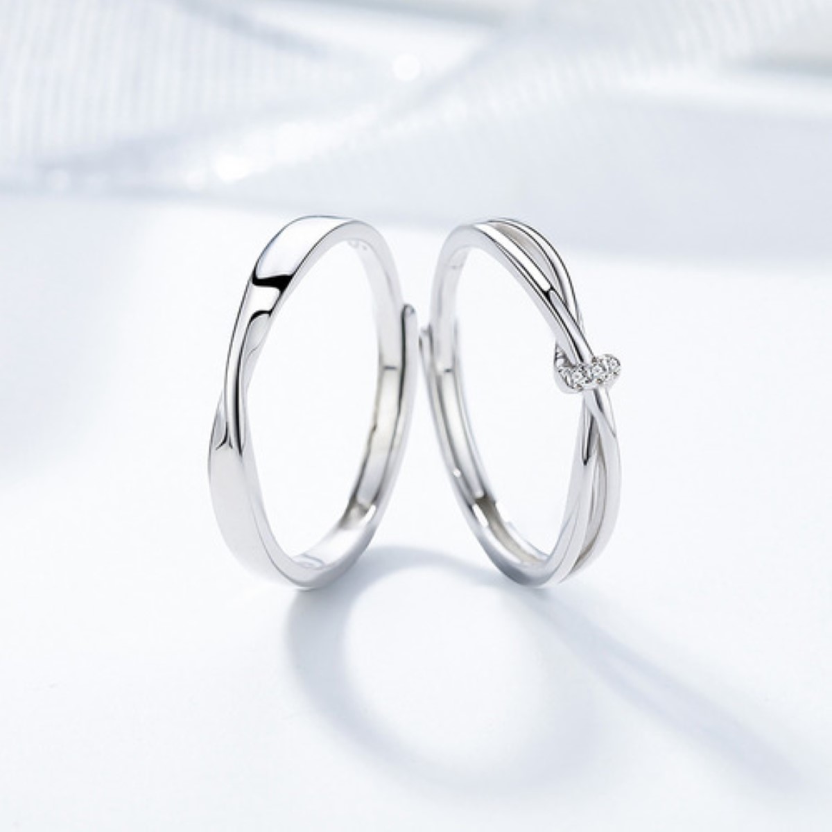 "Anillo De Compromiso De Promesa Plata 925 Hombre Y Mujer 2pz plateado ".