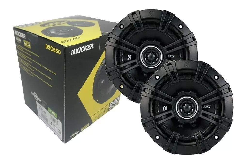 Set de Bocinas Coaxiales Kicker DSC6504 6.5 Pulgadas 2 Vias 240W.