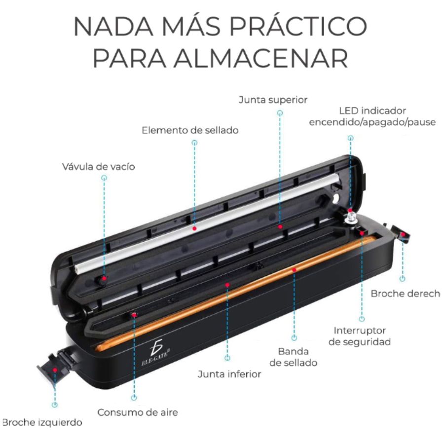 Maquina Selladora De Alimentos Al Vacío Vacuum Sealer Portatil.