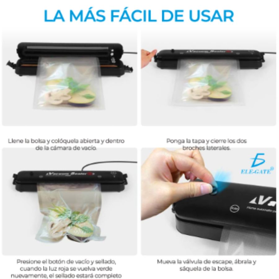 Maquina Selladora De Alimentos Al Vacío Vacuum Sealer Portatil.