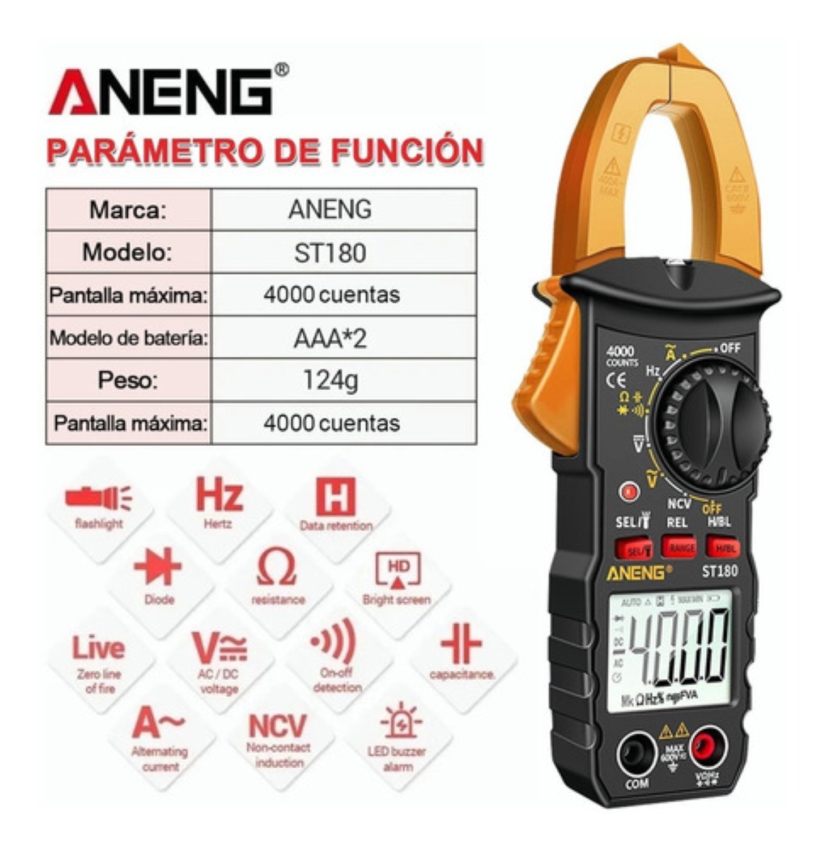 Digital Pinza Multímetro Craftsman 4000cuentas Ac/dc