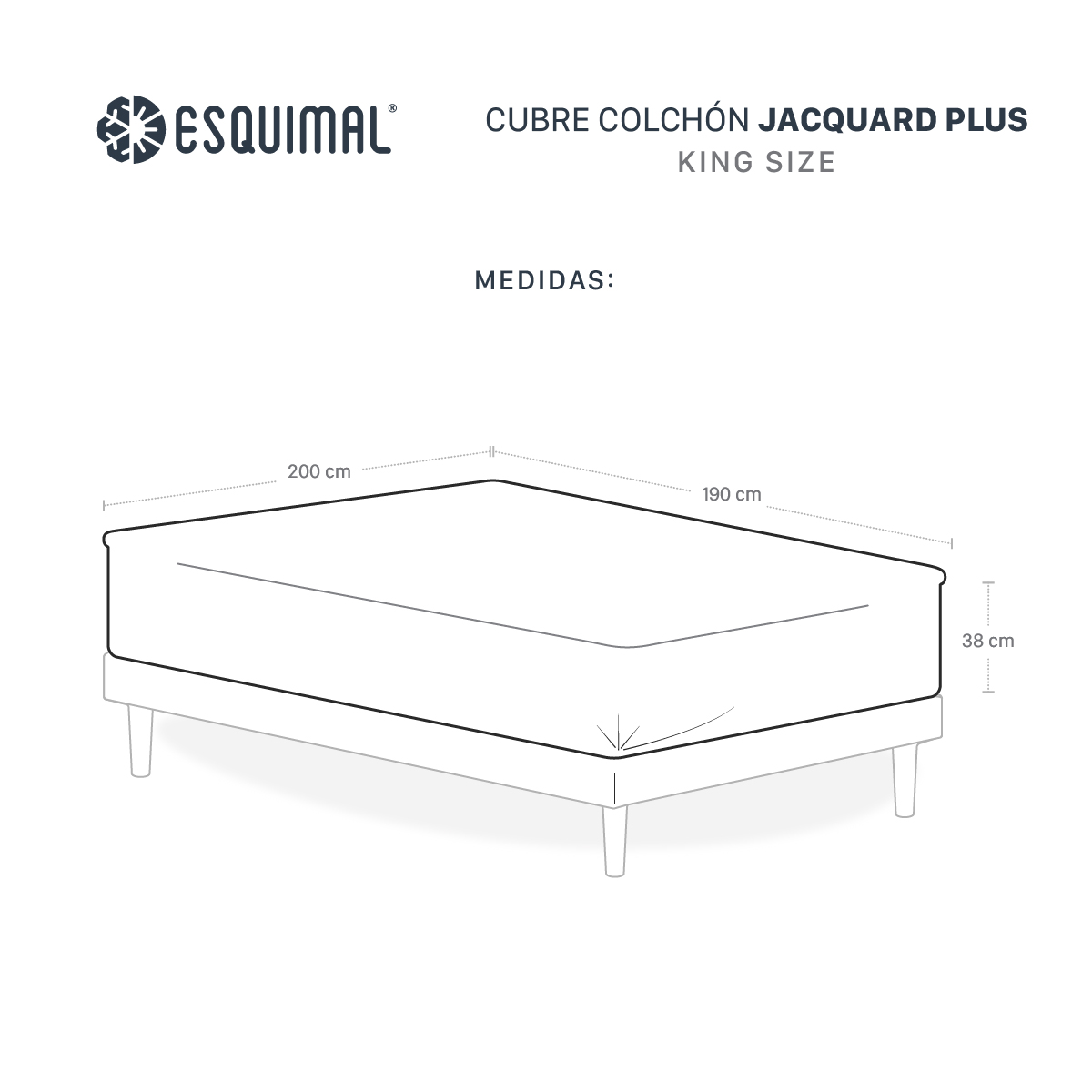 Protector Cubre Colchón King Size Extra Confort ESQUIMAL