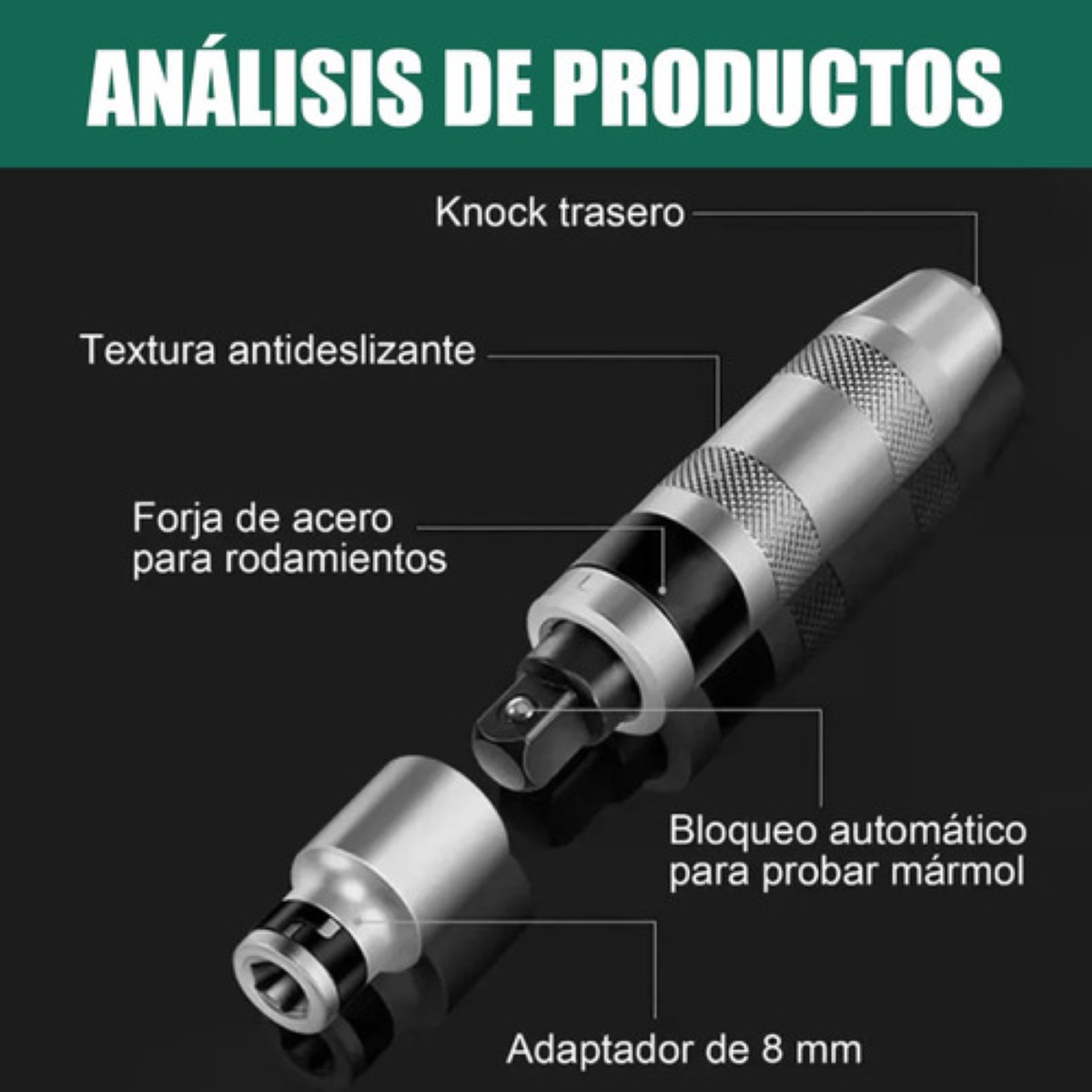 "Juego De Destornilladores De Impacto 13 Piezas Multiusos Verde Plata "