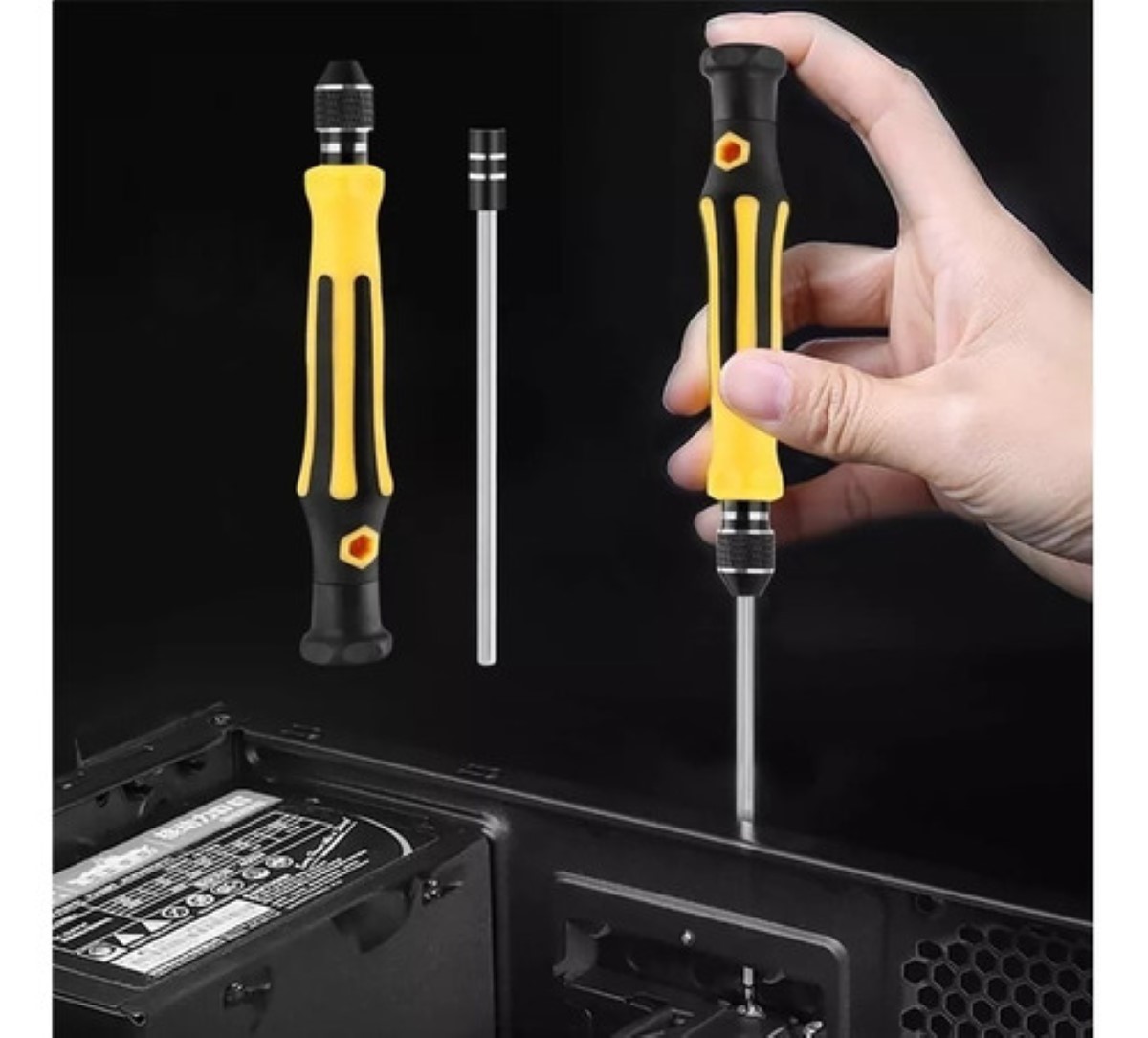 "Kit Desarmador Precision 46 En 1 Para Celular, Laptop, Cámara Amarillo "