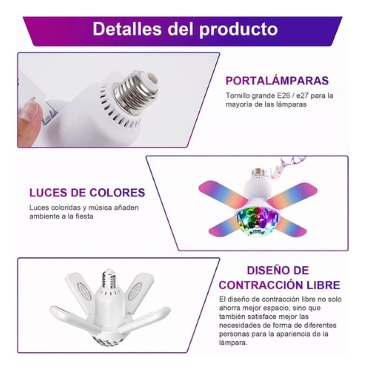 "Luz Musical De Cuatro Hojas Controlador Led Rgb Bluetooth "