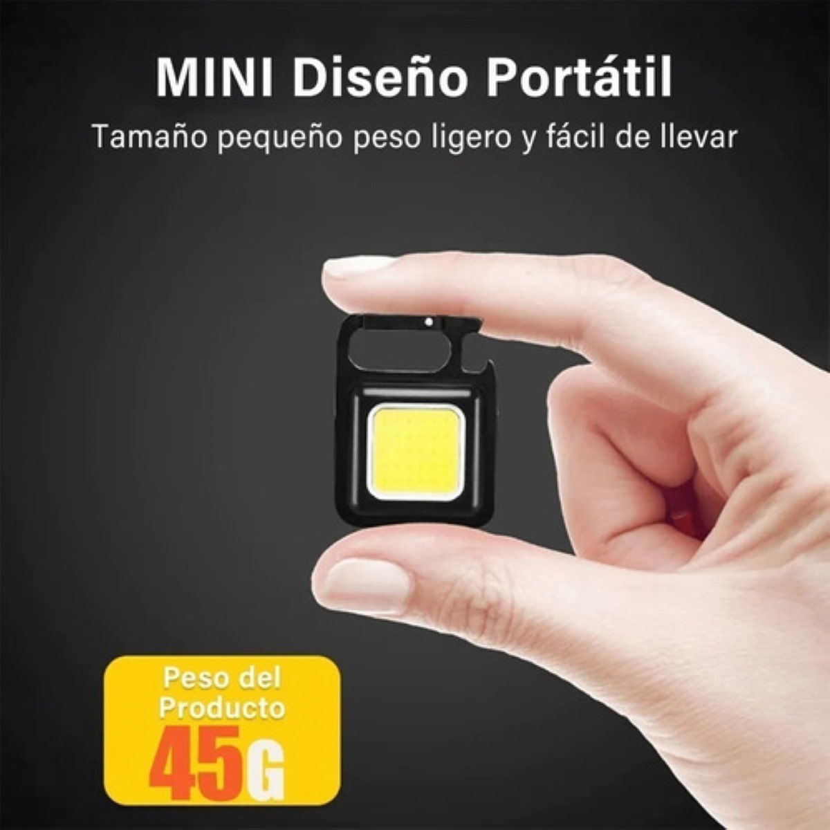 "Mini Usb Recargable Led Llavero Linterna Paquete De Seis "
