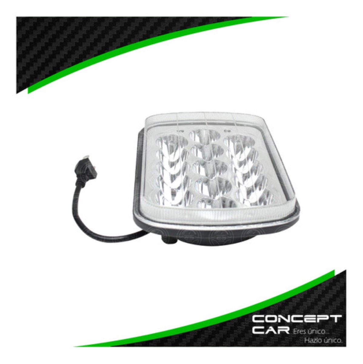 "2 Faros Unidad Cuadrada Rectangular 15 Leds 5x7 Alta/baja F5 "