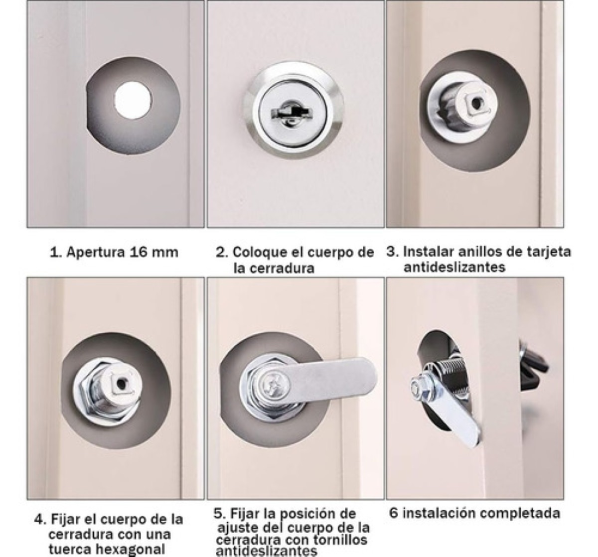 "6pzs Cerradura Con Paleta Gancho 20mm Para Cajón Armario "