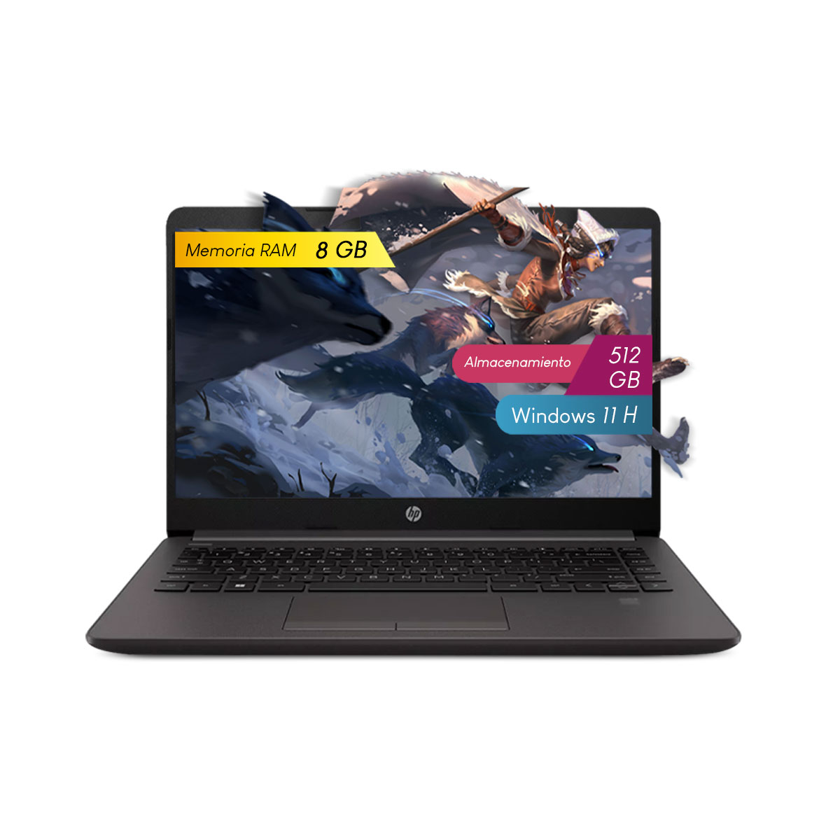 Laptop HP Notebook 240 G9 Intel CI3 8gb 512gb 14Pulg HD W11P Silver Dark 8Q9V0LT.