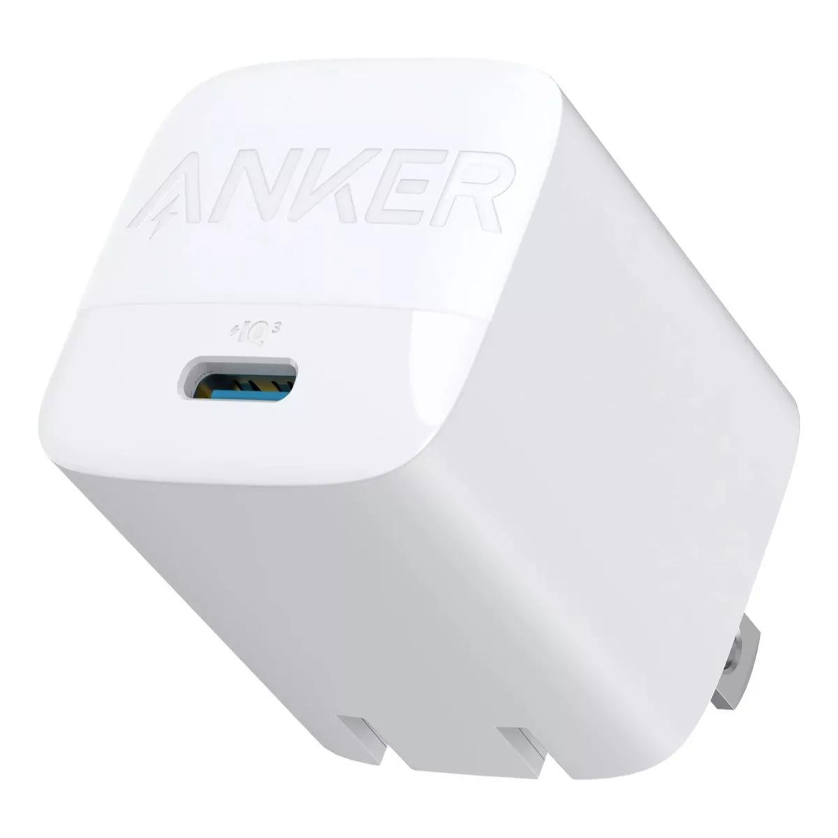 Cargador USB C 30W PD Anker 313 patas plegables.