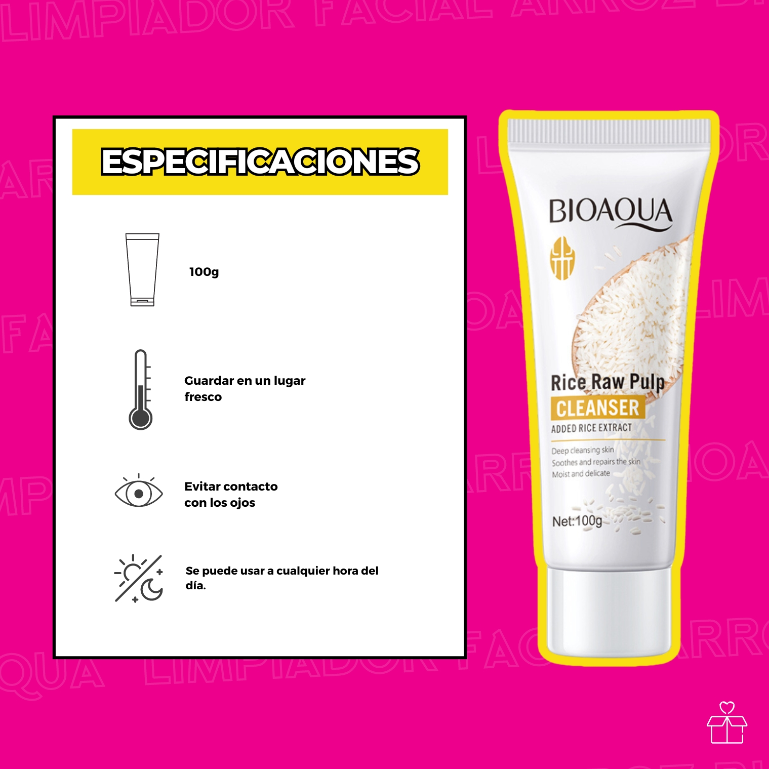 Jabón Con Extracto De Arroz Bioaqua.