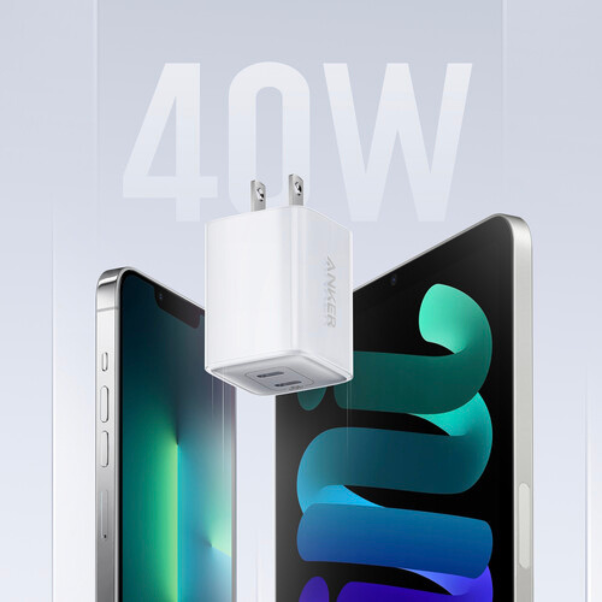Cargador USB C Dual 40W PD Anker 521 Nano Pro 2 puertos C.