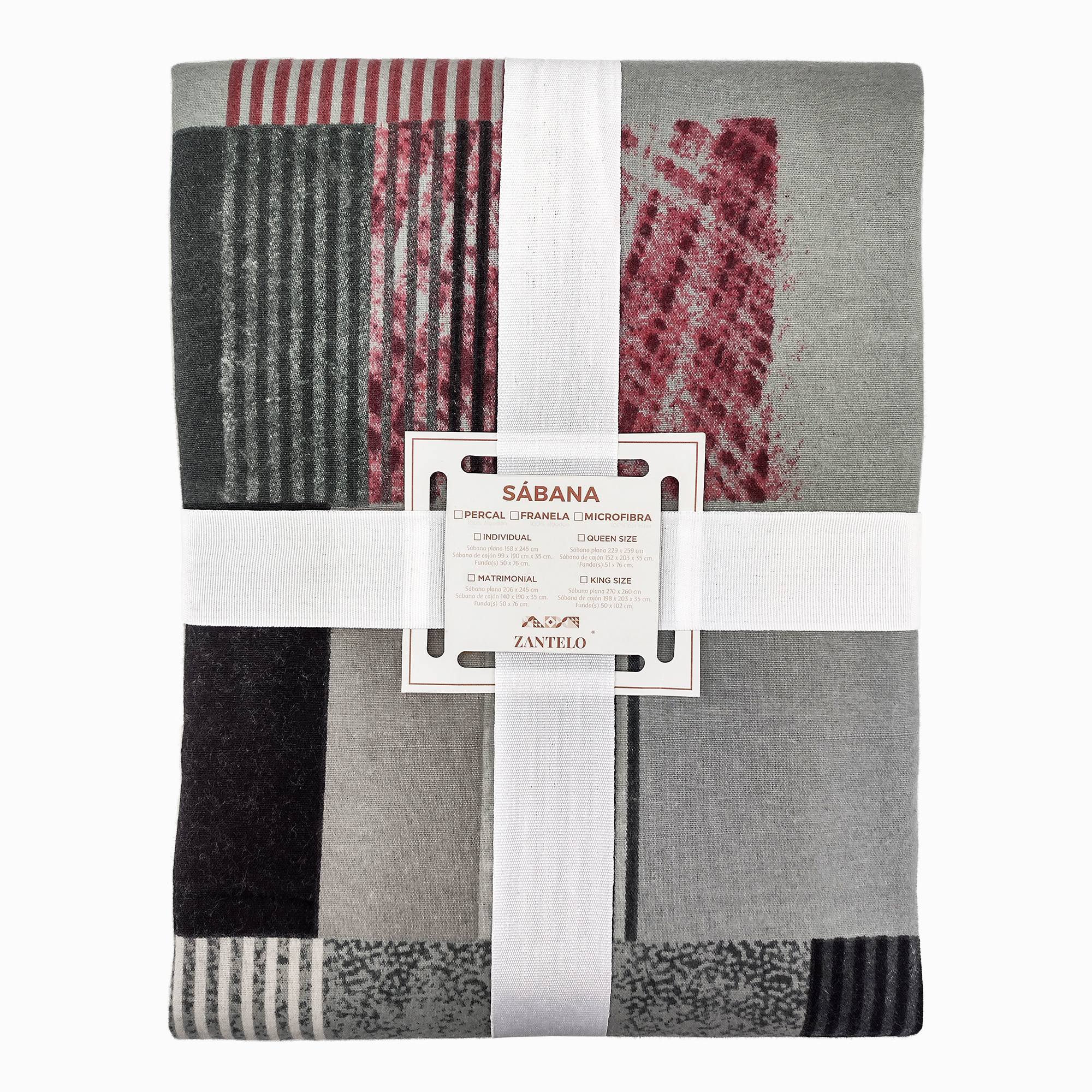 Sábana De Franela King Size Estampado - Labirint Algodón 100% - Tacto Suave.