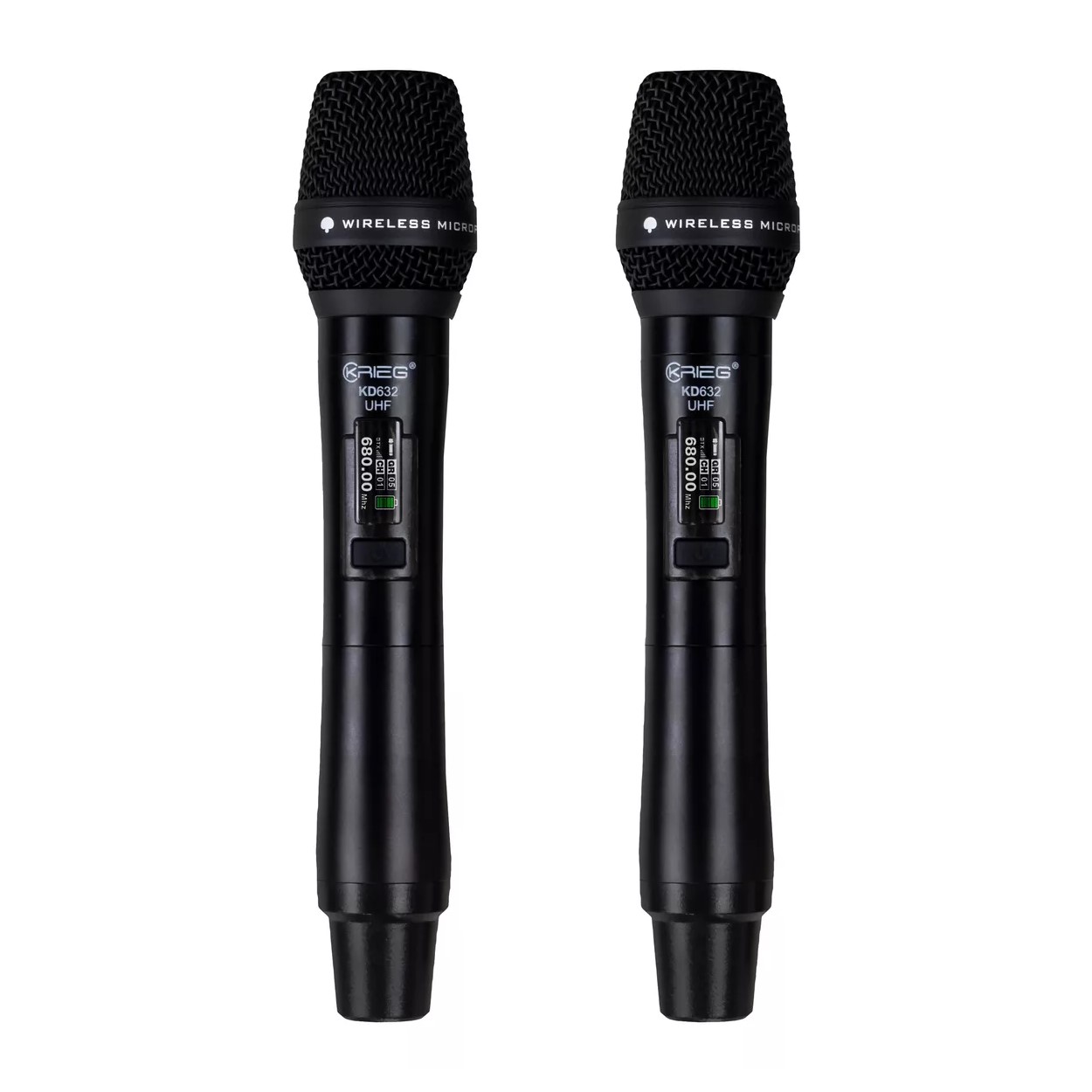 Micrófono Inalámbrico KRIEG KD-632 Doble D/mano 660-690 Mhz.