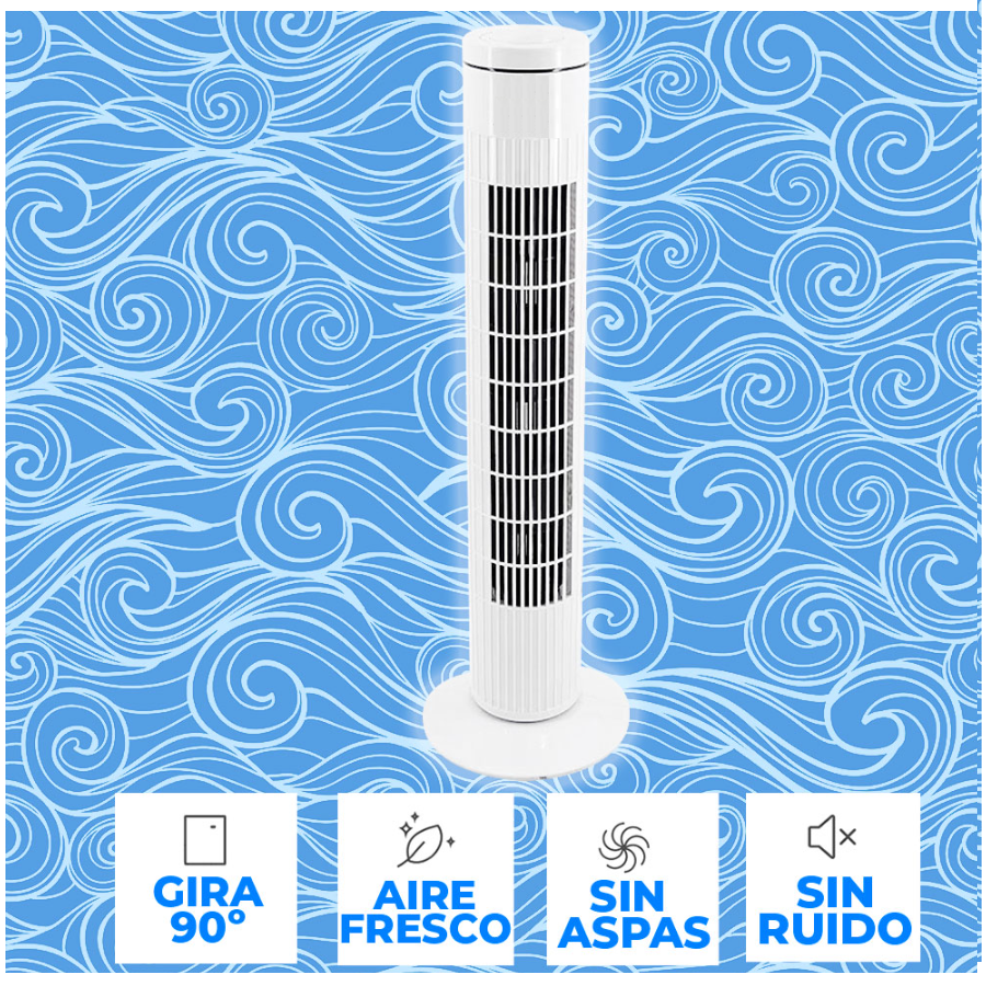 Ventilador Torre de 73cm Potente y Silencioso.