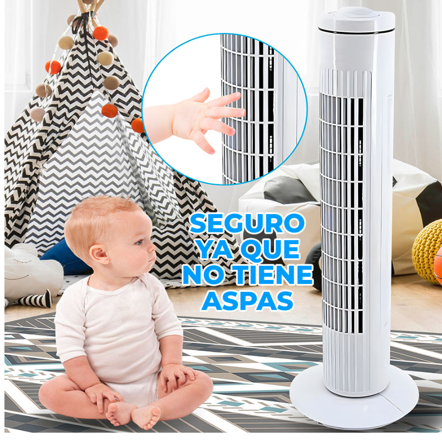 Ventilador Torre de 73cm Potente y Silencioso.