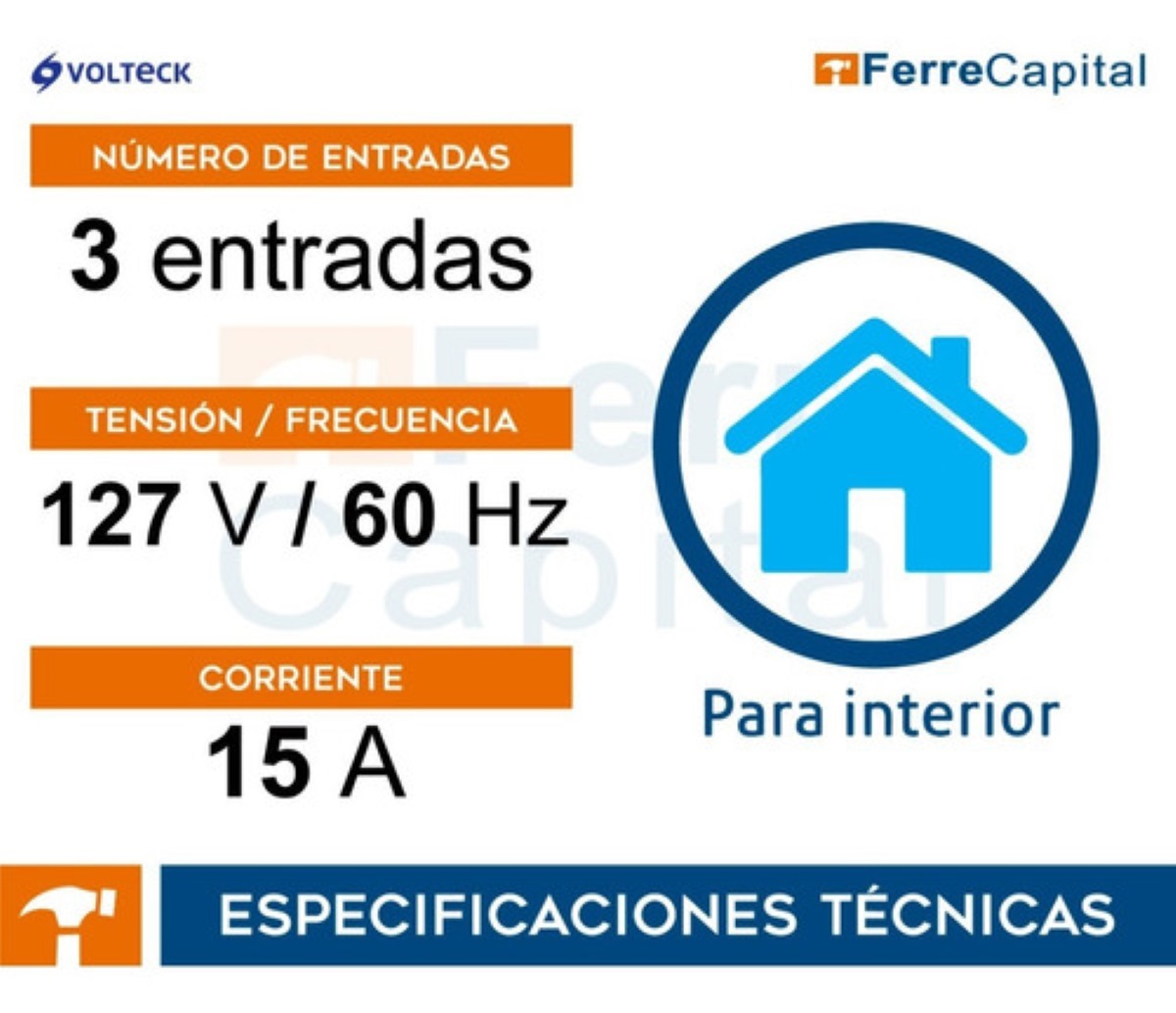 Multicontacto Triple Aterrizado Barra A Granel Volteck 47199
