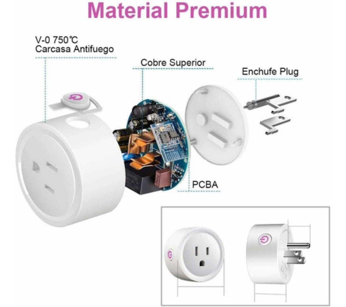 Enchufe Inteligente Wifi Smart Plug Para Alexa Google Home Color Blanco