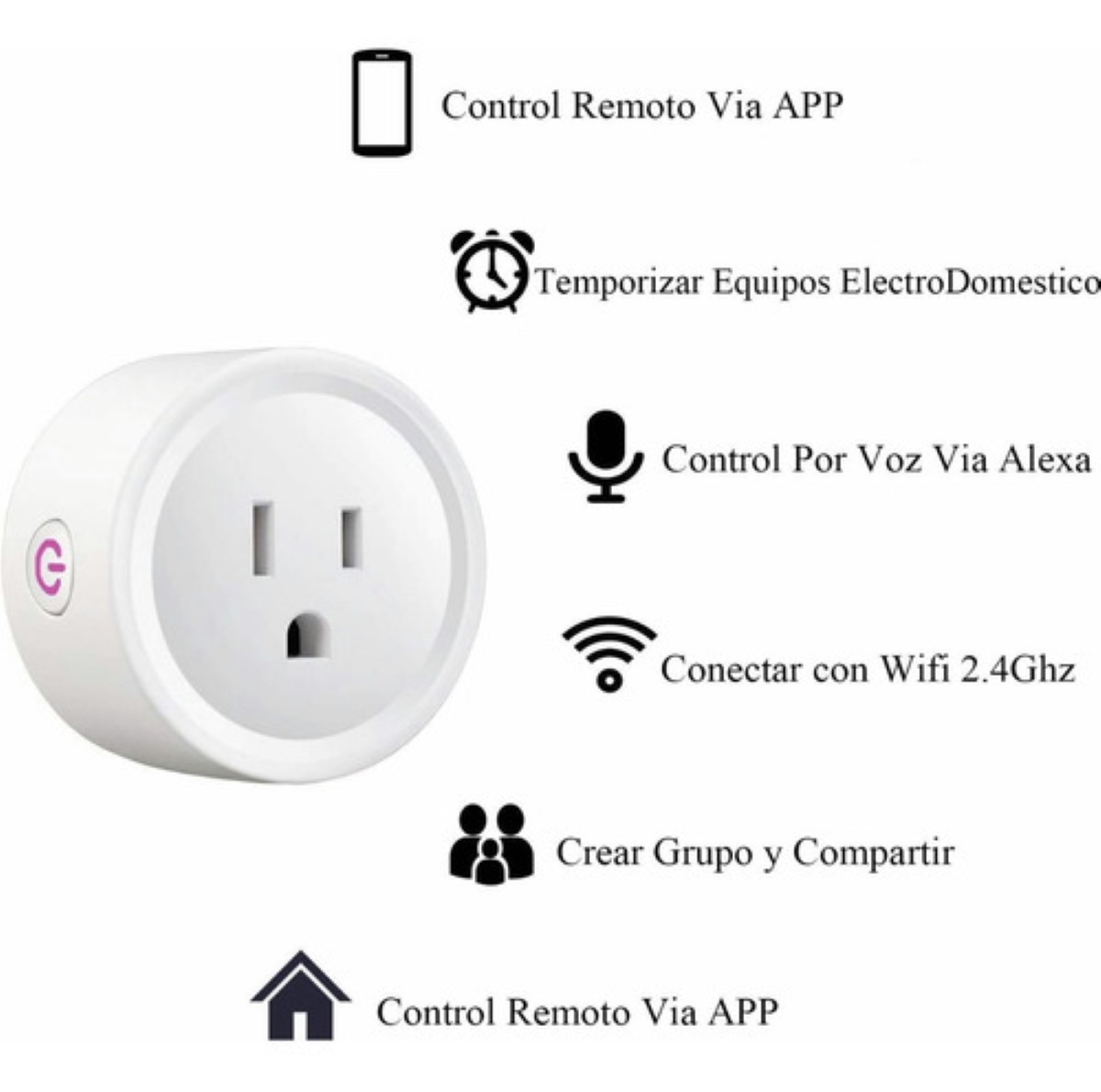 Enchufe Inteligente Wifi Smart Plug Para Alexa Google Home Color Blanco