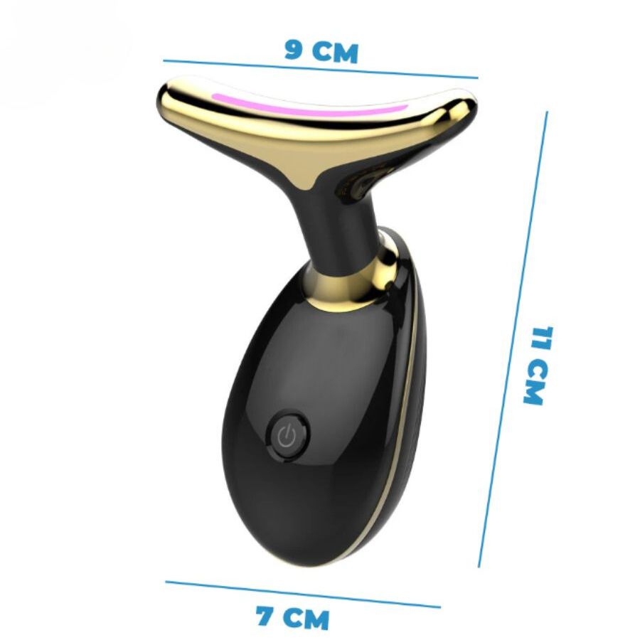 Masajeador Reductor Vibración Facial Cuello y Papada Antiarrugas 3 Modos Velocidad Led.
